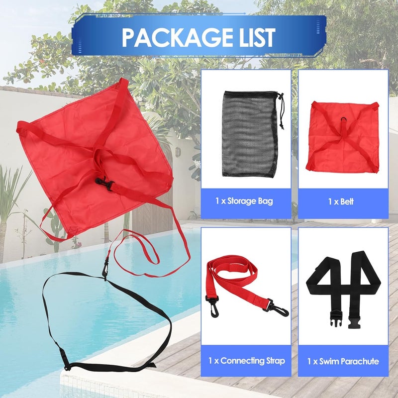Topyond Swimming Strength Training Belt - 360° Rotation Swim Parachute, Tether Swim Belt - Increase Resistance Swimming Equipment for Effective Swim Workouts - Image 4